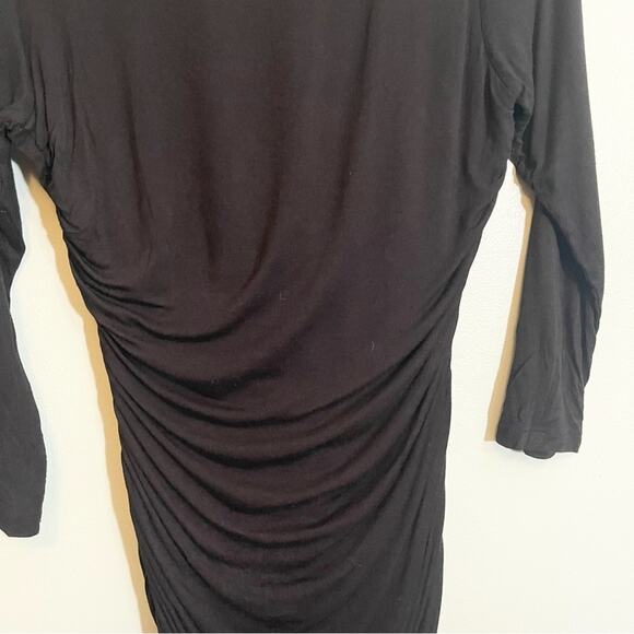 H&M Women's Black Long Sleeve Form Fitting Ruched Dress Size Medium - Picture 13 of 13